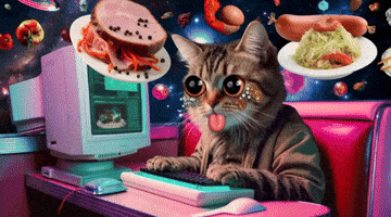 Hungry Cat GIF by Anne Horel