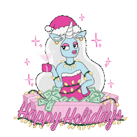 Sassy Holiday Gift Sticker by Glow The Unicorn