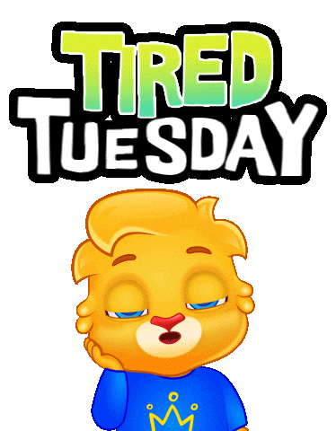 Tired Tuesday Morning Sticker by Lucas and Friends by RV AppStudios