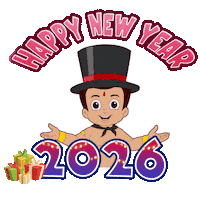 New Year Party Sticker by Chhota Bheem