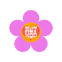 Pink Flower Sticker by RetMod