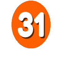 Orange Number Sticker