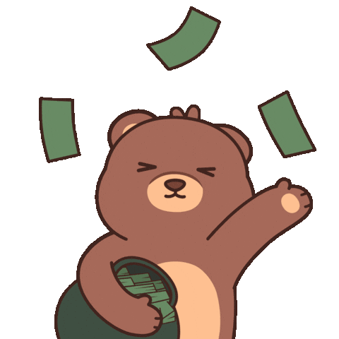 Im Rich Teddy Bear Sticker by BEARISH