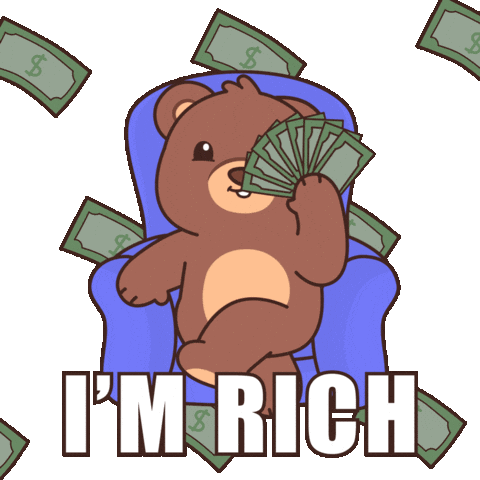 Im Rich Teddy Bear Sticker by BEARISH