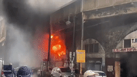 Commercial Units Engulfed in Flames as Large Fire Burns Near South London Rail Station