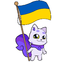 Flag Ukraine Sticker by Lucky Kat Studios