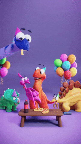 Excited Happy New Year GIF by Claynosaurz