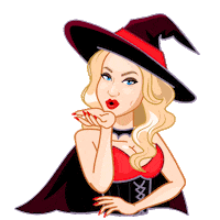 Sv3tlana7 halloween kiss magic witch Sticker