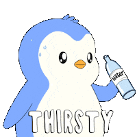 Water Drinking Sticker by Pudgy Penguins