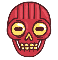 mikemaese red eyes yellow skull GIF