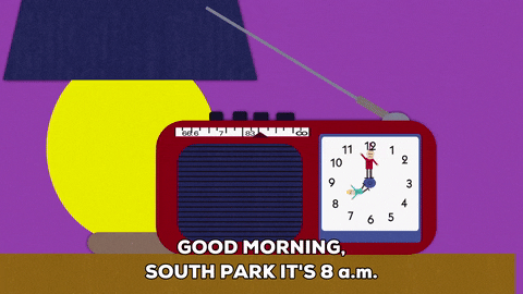 talking alarm clock GIF by South Park 