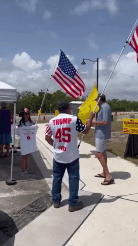 Trump Supporters Gather Near Mar-a-Lago Estate for Third Day