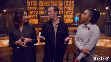 Television Shrug GIF by ION Mystery