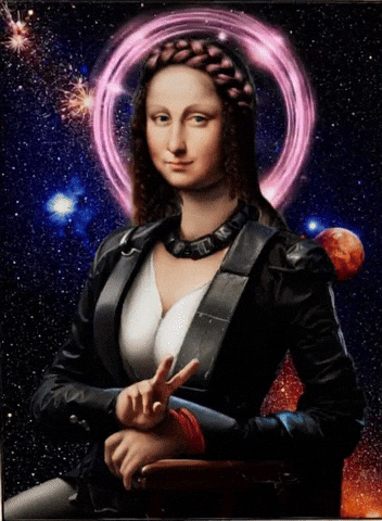 Waving Mona Lisa GIF by ElmonX