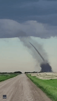 Stunning Rope Tornado Whips Up Dust in Saskatchewan