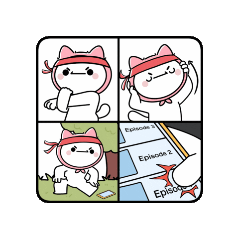 ManhwaCat giphygifmaker cat training start Sticker