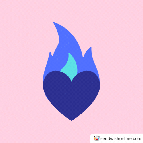 Burning Love Heart On Fire GIF by sendwishonline.com