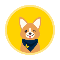 Dog Corgi Sticker by University of Michigan