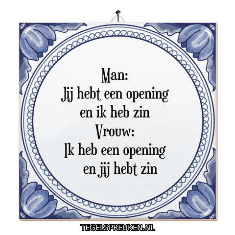 Opening Interesse Sticker by Tegelspreuken.nl