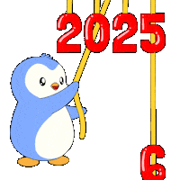 Happy New Year Penguin Sticker by Pudgy Penguins
