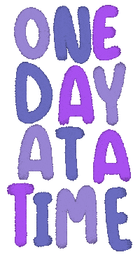 One Day At A Time Lettering Sticker