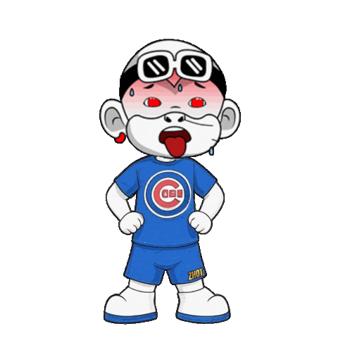Sweating Chicago Cubs Sticker by Zhot