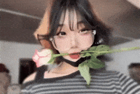 Flower In Mouth GIF