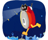 Kuroro_official cat car space run GIF