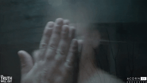 acorn-tv giphyupload creepy spooky mirror GIF