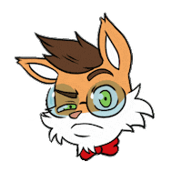 Mr_Fischer what huh glasses bowtie Sticker