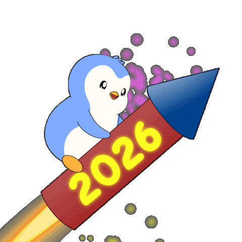 Happy New Year Penguin Sticker by Pudgy Penguins