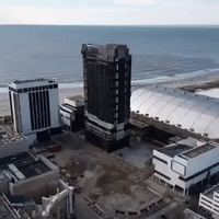 Drone Footage Shows Demolition of Trump Plaza Casino on Atlantic City Boardwalk