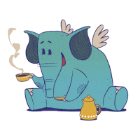 obahdesign design graphic design elephant verde Sticker
