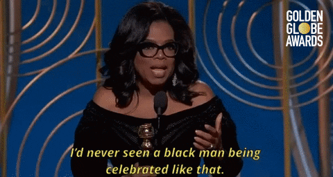 oprah winfrey id never seen a black man being celebrated like that GIF by Golden Globes