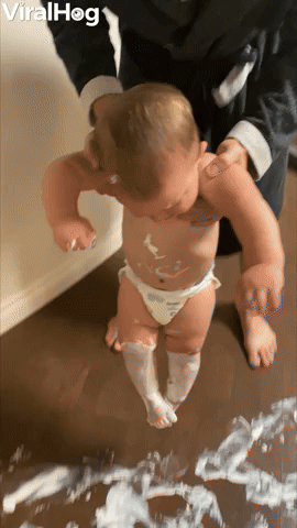 Baby Takes Up Abstract Painting