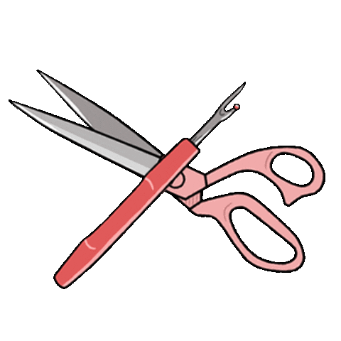 scissors sew Sticker by SELFTAILOR