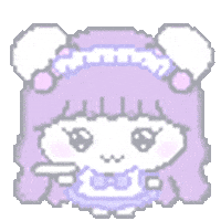 wooounoom pixel purple かわいい maid Sticker