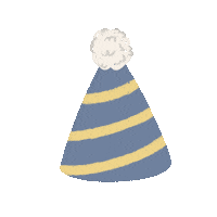 Party Hat Sticker by Wunawoosa