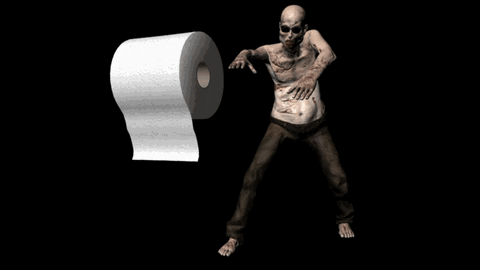 Toilet Paper Zombie GIF by Arithmancy