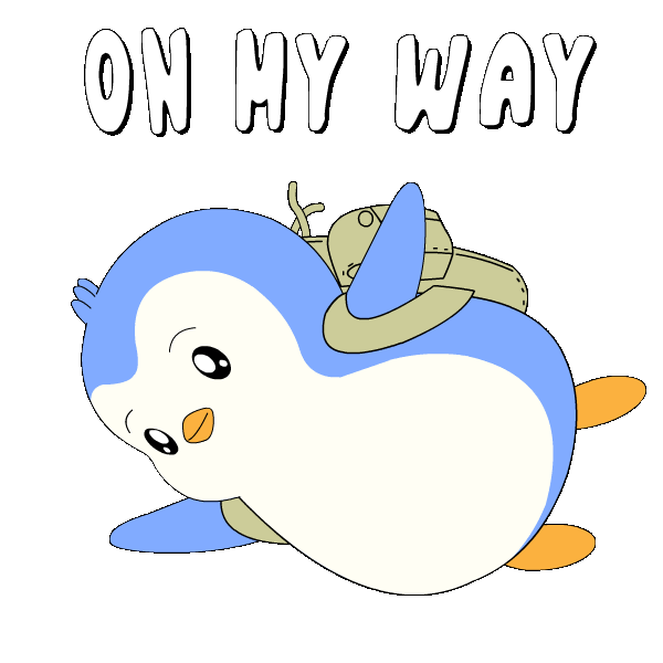 Flying On My Way Sticker by Pudgy Penguins