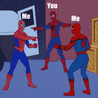Pointing Spiderman GIF