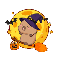 Flying Full Moon Sticker