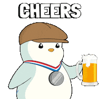Bottoms Up Cheers Sticker by Pudgy Penguins