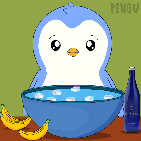 Refreshing Wake Up GIF by Pudgy Penguins