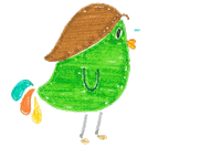 Chuckle_Omoide 可愛い 鳥 キュート みどり Sticker