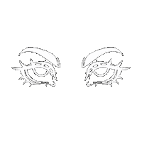 Orartist white eyes eye close Sticker