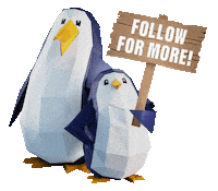 DashOfficialde penguin sign follow penguins Sticker