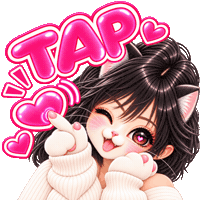 onsen_suteki cat heart pink tap Sticker