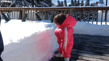Baby Faceplants into Snow