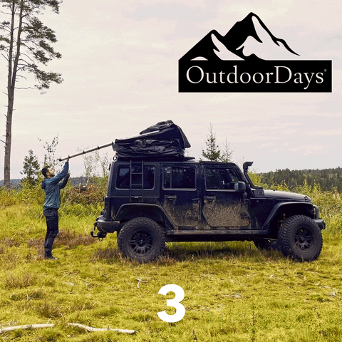 Outdoordays giphyupload glamping jeeplife rooftoptent GIF